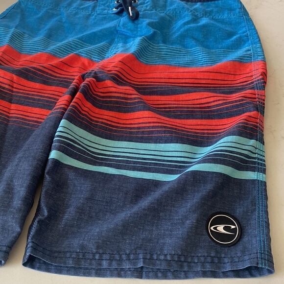 O'Neill Striped Boardshorts  Men's Size 32 Multi Colored Swim Shorts Summer Wear - Picture 5 of 11